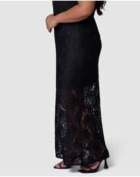 Pink Dusk by Curve Project - Captivated Lace Maxi Skirt