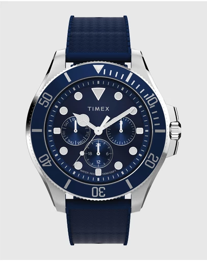 TIMEX - Harborside Coast Multifunction 43mm Synthetic Rubber Strap Watch