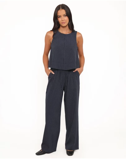 Petal & Pup - Elijah Pants - Navy White Stripe