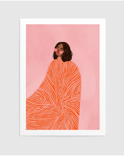 Olive et Oriel - The Woman With The Orange Stripes by Bea Muller Art Print