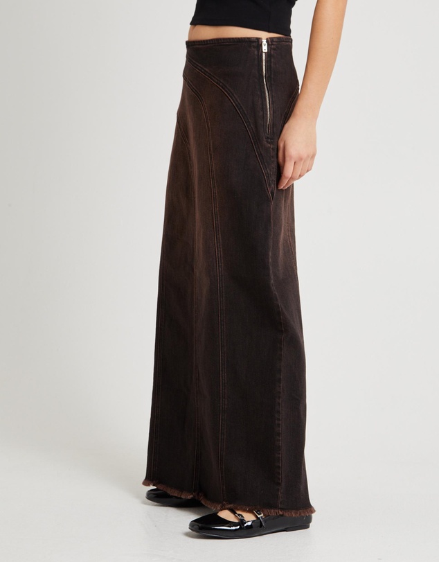 Insight - Panelled Denim Maxi Skirt