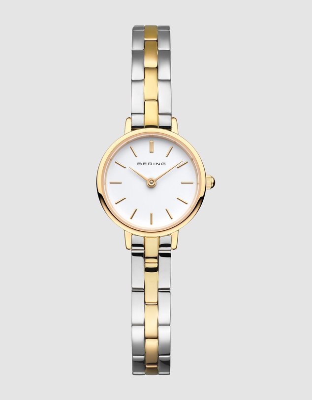 Bering - Bering Classic Ladies 26mm White Dial Two Tone Metal Strap Watch