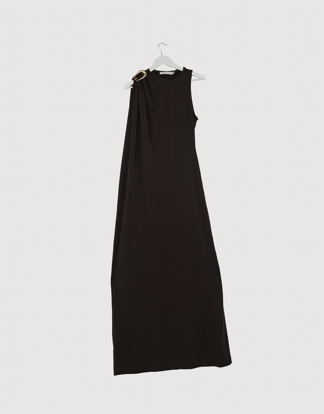 Revibe - Repaired Christopher Esber Stone Pin Column Tee Dress - AU 14