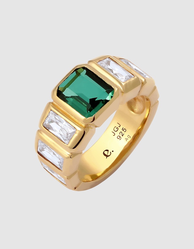 Elli Jewelry - Ring Quartz Rectangle 925 Sterling Silver