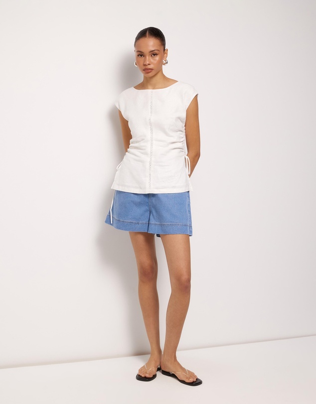 AERE - Aria Linen Trim Detail Top