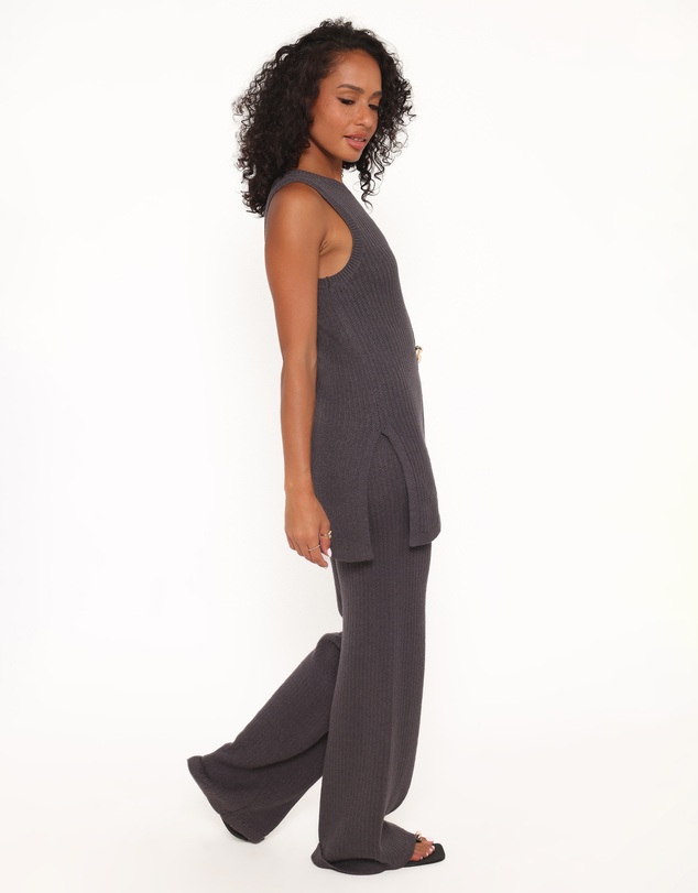 Petal & Pup - Leticia Knitted Pant Set - Grey