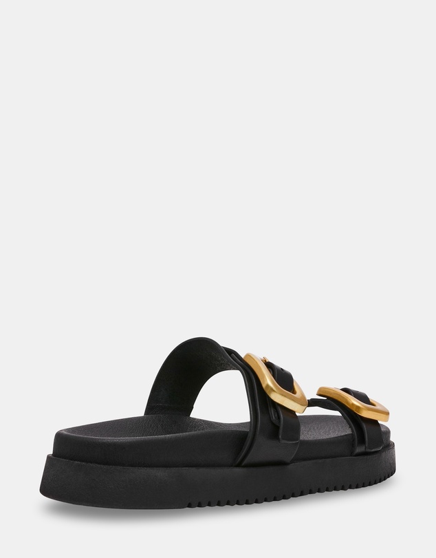 Steve Madden - Margey Black Leather Sandals