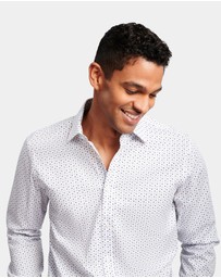 Brooksfield - MODERN RETRO PRINT REG FIT BUSINESS SHIRT