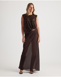Decjuba - Nadia Sequin Front Knot Tee