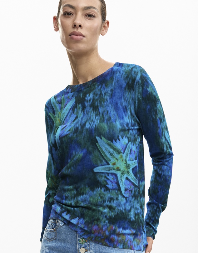 Desigual - Lightweight sweater with garden flowers
