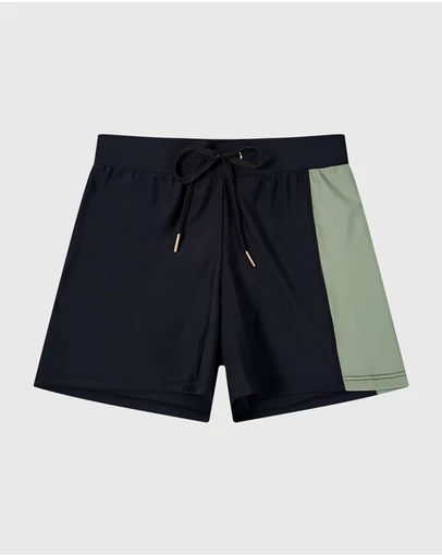 Aqua Blu Kids - Building Blocks Black Lycra Swim Shorts - Teens