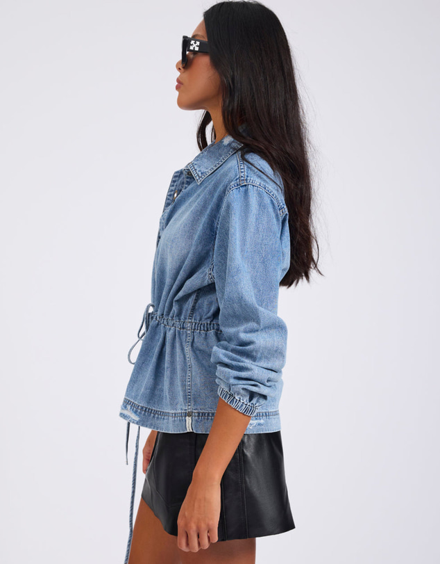 ONE TEASPOON - Drawstring Denim Shirt - Washed Blue