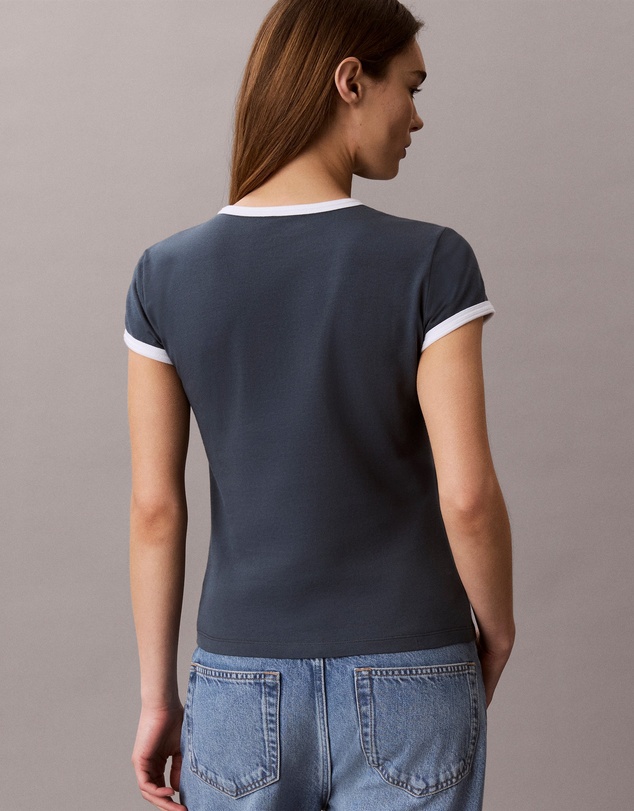 Calvin Klein Jeans - Calvin Klein Logo Slim Ringer Tee