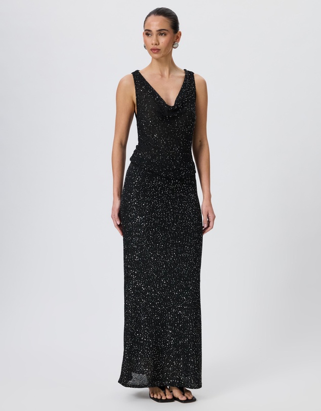 Tussah - Emilia Sequin Knit Cowl Neck Top