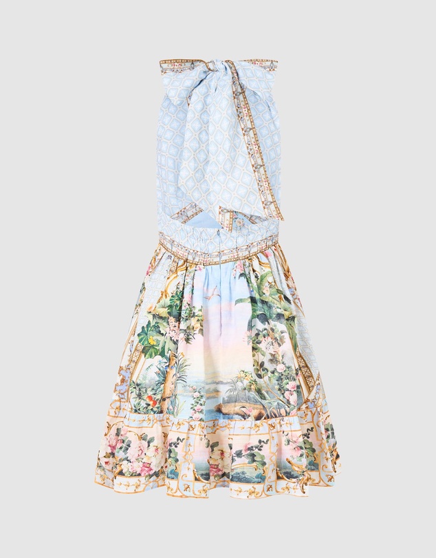 Camilla - Ruffle Hem Halter Short Dress