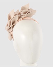 Max Alexander - Felt Beige Winter Racing Fascinator