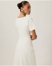 Tussah - Cindy Crepe Tuck Midi Dress