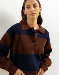 Atmos&Here - Lexi Stripe Knit Polo