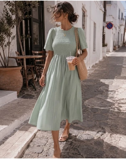 Esther & Co - Iolana Dress - Soft Khaki