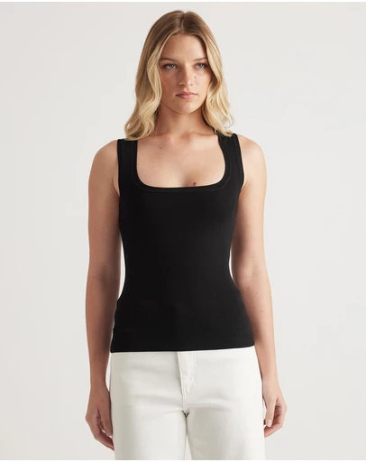 Decjuba - Holly Square Neck Knit Tank