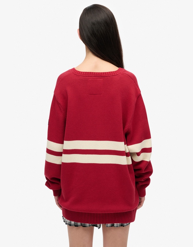 Superdry - Oversized Striped V Neck