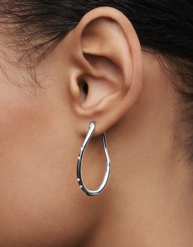 PDPAOLA - Air Silver Hoop Earrings