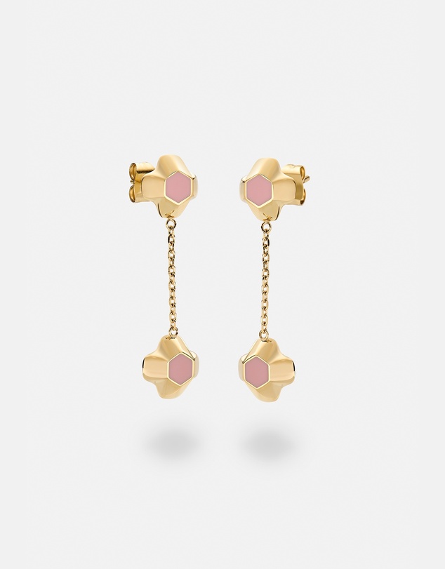 Daniel Wellington - North Star Earrings Drop Apricot Enamel
