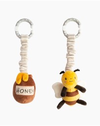Living Textiles - 2 Pack Stroller Toys - Bee & Honey Pot