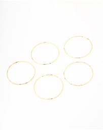 Lovisa - Gold Plated Textured Bangles 5-Pack
