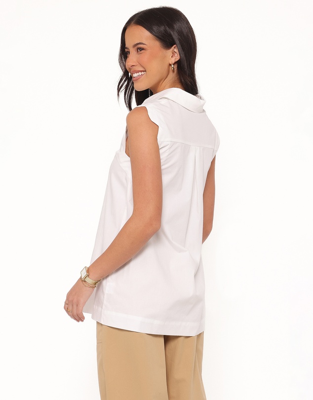 Petal & Pup - Deirdre Scallop Button Up Shirt - White