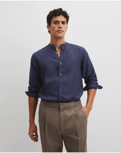 Country Road - Regular Fit Delave Linen Standard Collar Shirt