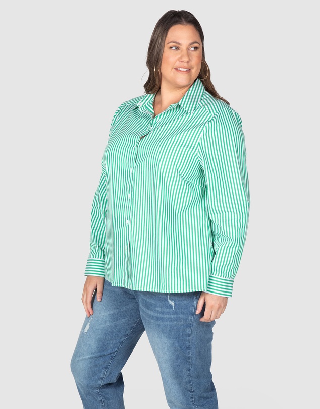 Love Your Wardrobe - Ella Stripe Button-Up Shirt