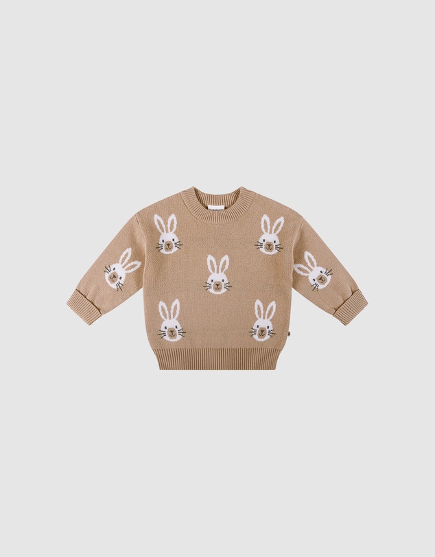 Kynd Baby - Knit Bunny Jumper in Oatmeal