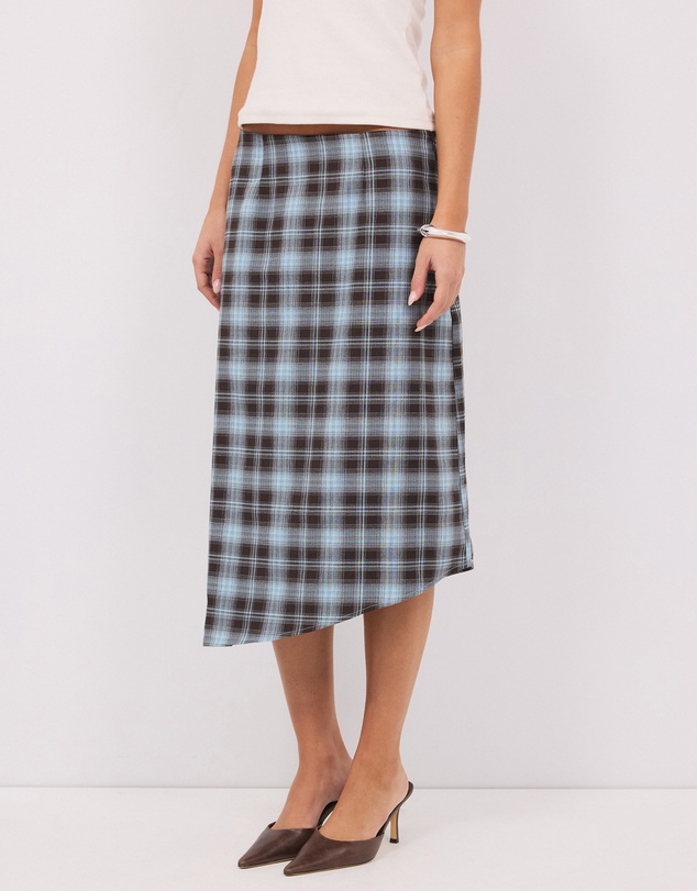 Calli - Lucy Check Asym Midi Skirt
