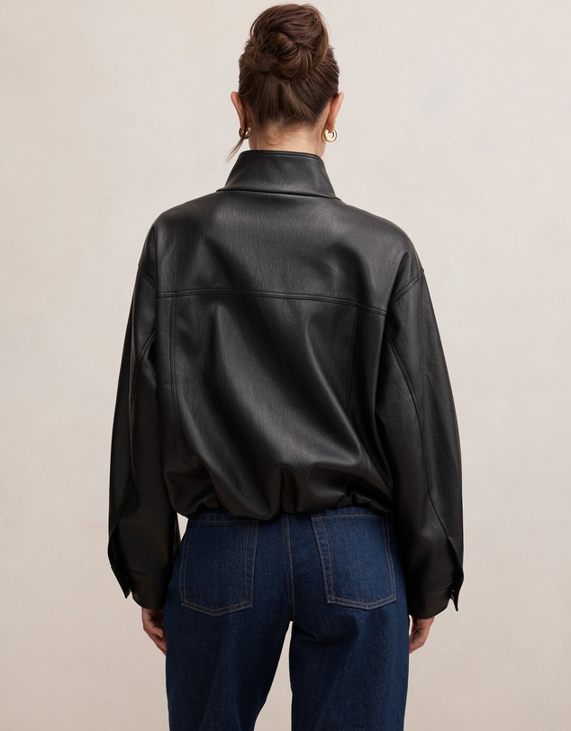 Forever New - Belle Faux Leather Belted Bomber Jacket
