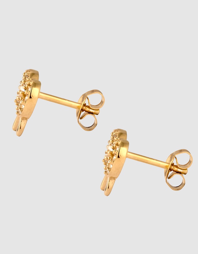 Elli Jewelry - Crystal Bow Stud Earrings in Gold-Plated 925 Silver