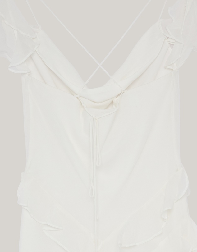 Revibe - Repaired Shona Joy Lira Long Sleeve Ruffle Mini Dress - AU 10