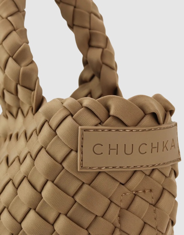 Chuchka - Woven Neoprene Shoulder Bag - Nude