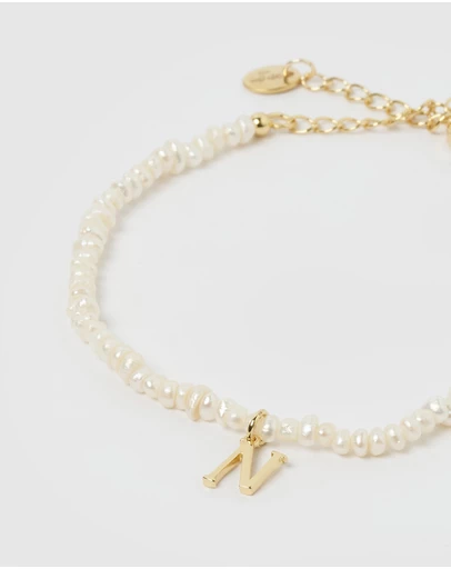 Miz Casa and Co - Pearl Letter N Bracelet