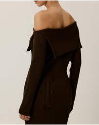 Tussah - Chloe Off Shoulder Knitted Midi Dress