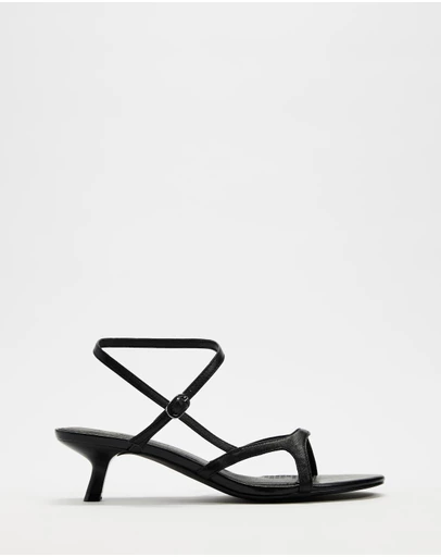 Atmos&Here - Aria Kitten Heel Strappy Leather Sandals