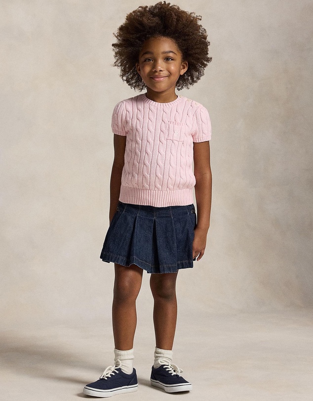 Polo Ralph Lauren - Cable-Knit Cotton Short-Sleeve Sweater - Babies-Kids