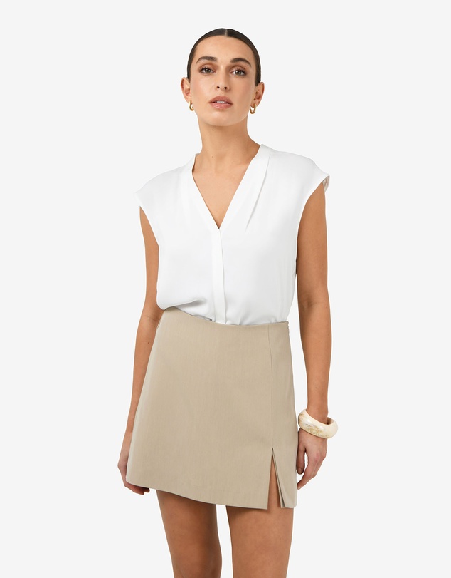 Forcast - Adelaide V-Neck Cap Sleeve Top