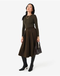 Forcast - Ryan Pleated Midi Skirt