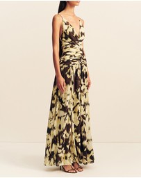Shona Joy - Benny Plunged Gathered Maxi Dress