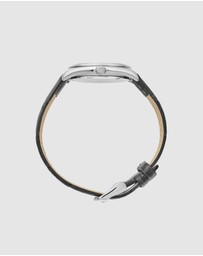 Maxum - Sydney - Black Dial, Silver Tone Case & Black Leather Band
