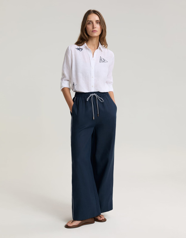 Sportscraft - Dahlia Embroidered Linen Shirt