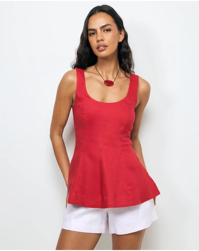 AERE - Bria Linen Top