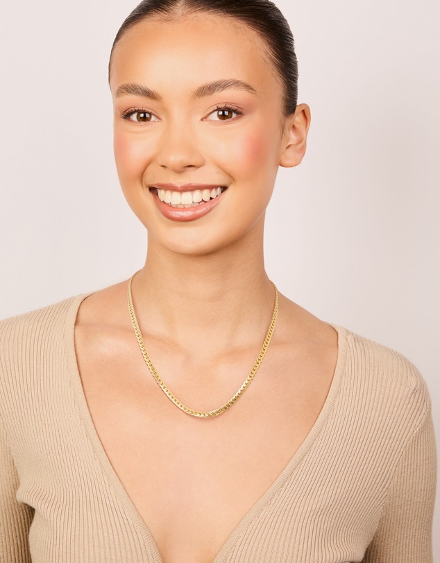 Lovisa - Waterproof Gold Plated Stainless Steel Flat Chain Necklace