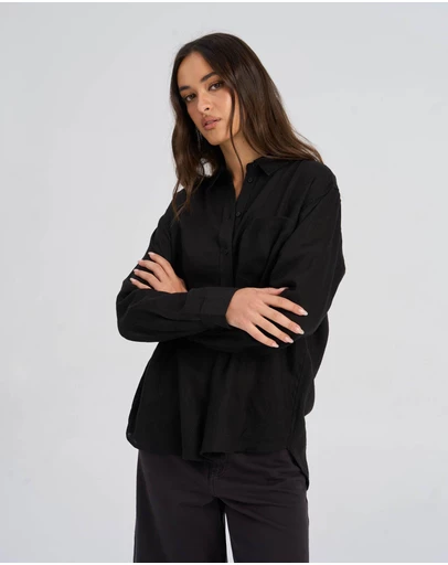 ONLY - Tokyo Linen Blend Long Sleeve Shirt